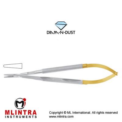 Diam-n-Dust™ Micro Needle Holder Straight - Heavy Pattern - Round Handle - With Lock Stainless Steel, 19 cm - 7 1/2"